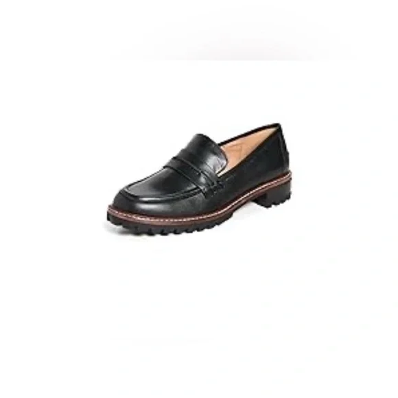 Madewell Black Leather Lug Sole Penny Loafers - Picture 2 of 4
